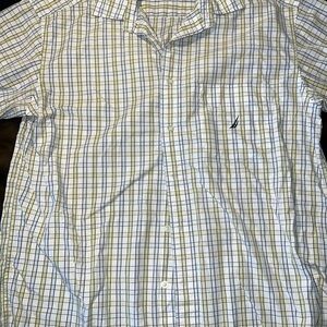 Nautica Men's Plaid Shirt - White and Green